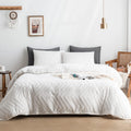 Boho Tufted Duvet Cover Set King - Soft Washed Microfiber