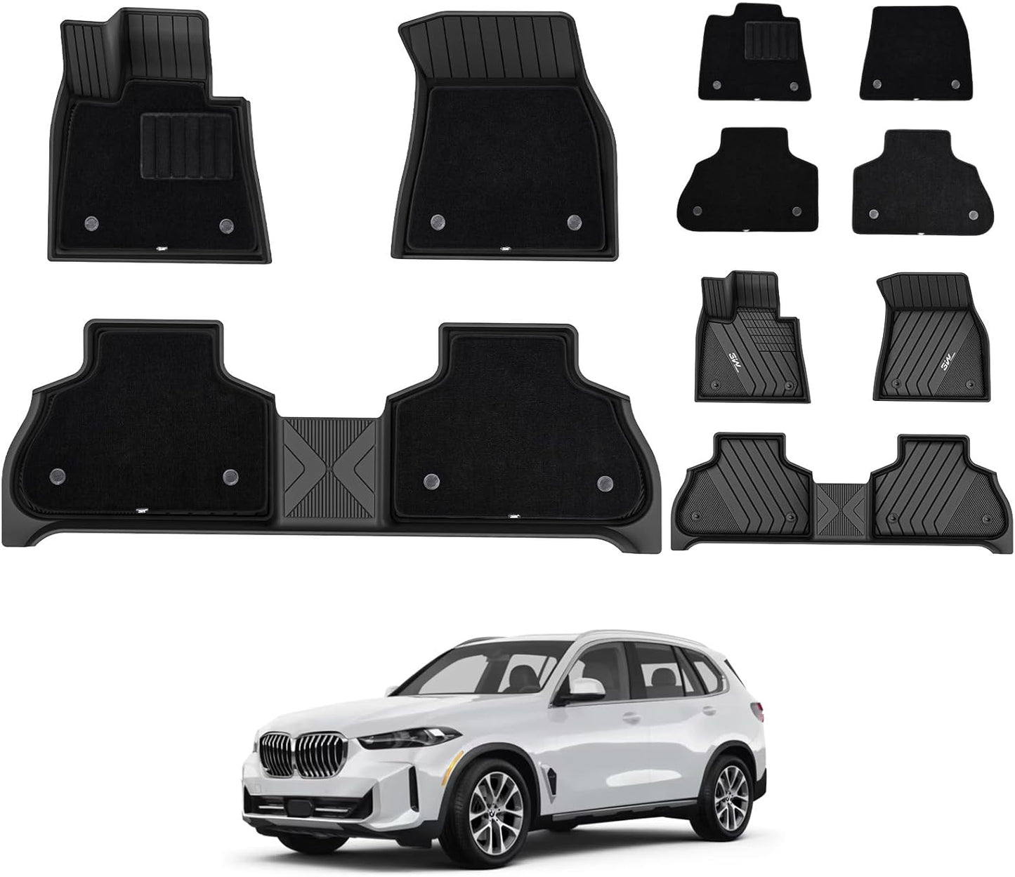 Custom Fit 3W Floor Mats for BMW X5 2019-2026, Heavy Duty
