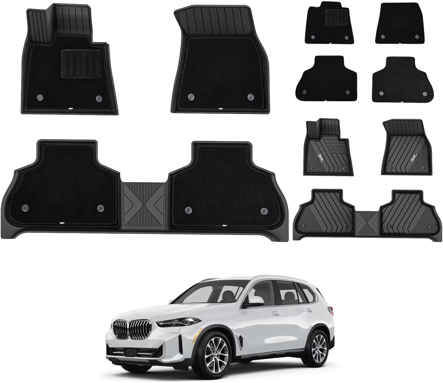 Custom Fit 3W Floor Mats for BMW X5 2019-2026, Heavy Duty