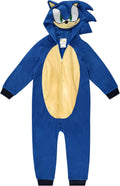 Sonic The Hedgehog Kids Onesie Pajamas - Cozy Hooded Zip Sleepwear
