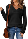 Zeagoo Womens 2025 Crochet Ribbed Knit Pullover Sweater - Lightweight