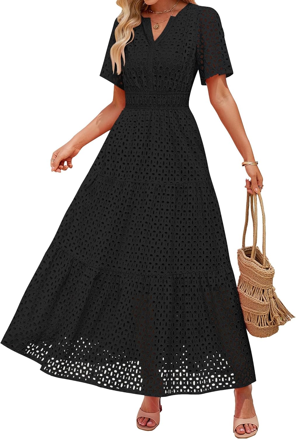 ZESICA Women's Summer Short Sleeve Maxi Dress for Every Occasion