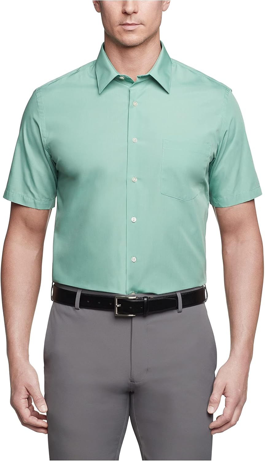Van Heusen Men's Short Sleeve Dress Shirt for Effortless Style