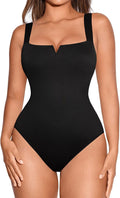 FeelinGirl Square Neck Bodysuit for Women - Slimming Tummy Control Its