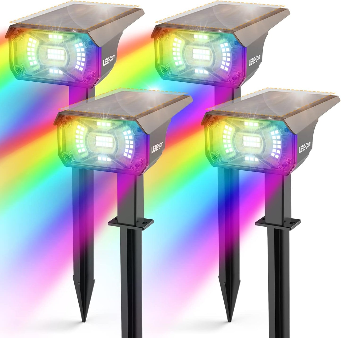 Color Solar Light Outdoor Waterproof Spotlights with 9 Modes