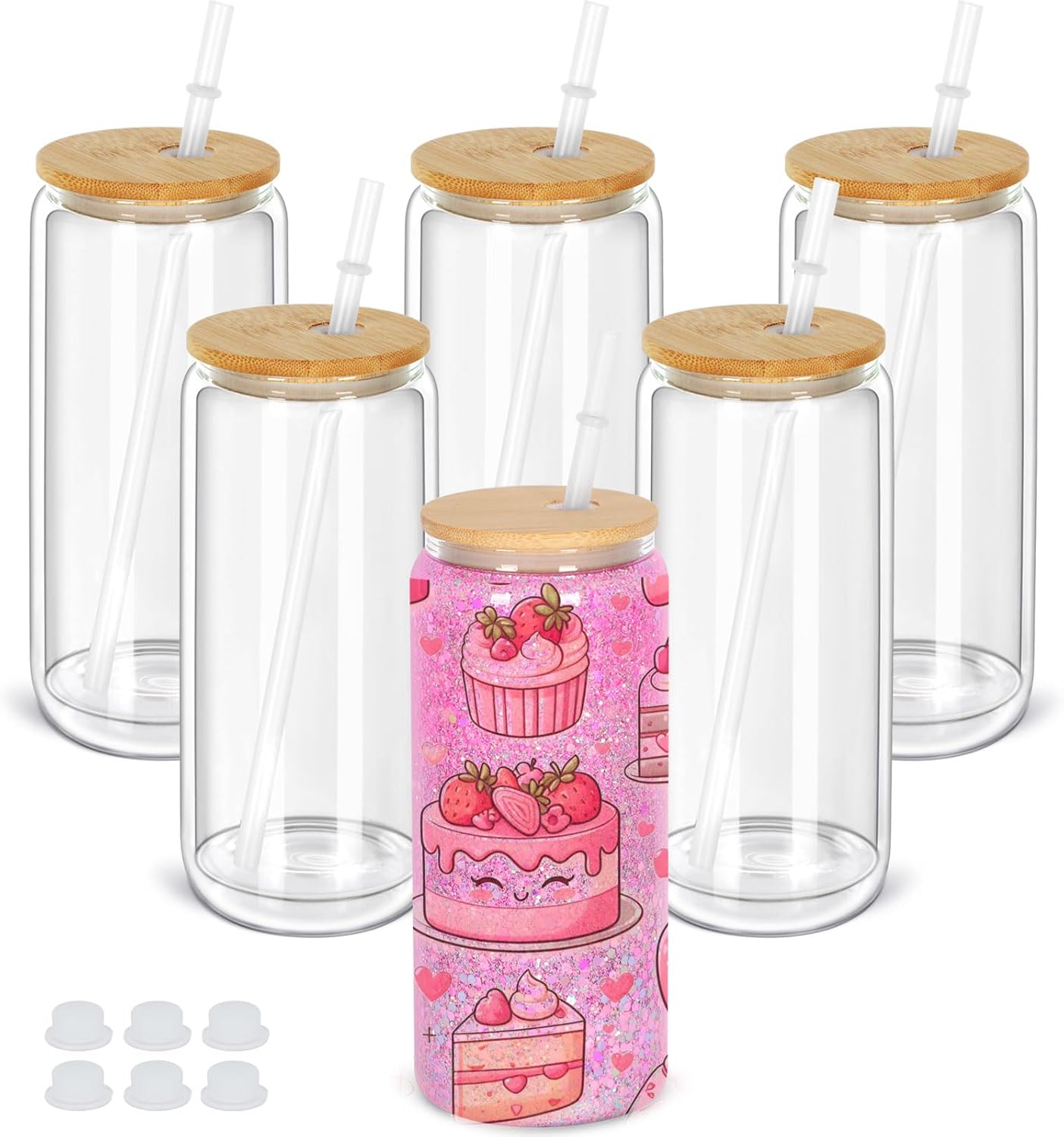 20 Oz Snow Globe Tumbler Set for DIY Glitter Projects