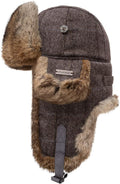100% Real Rabbit Fur Winter Trapper Hat for Men Women - Ultra Warm be