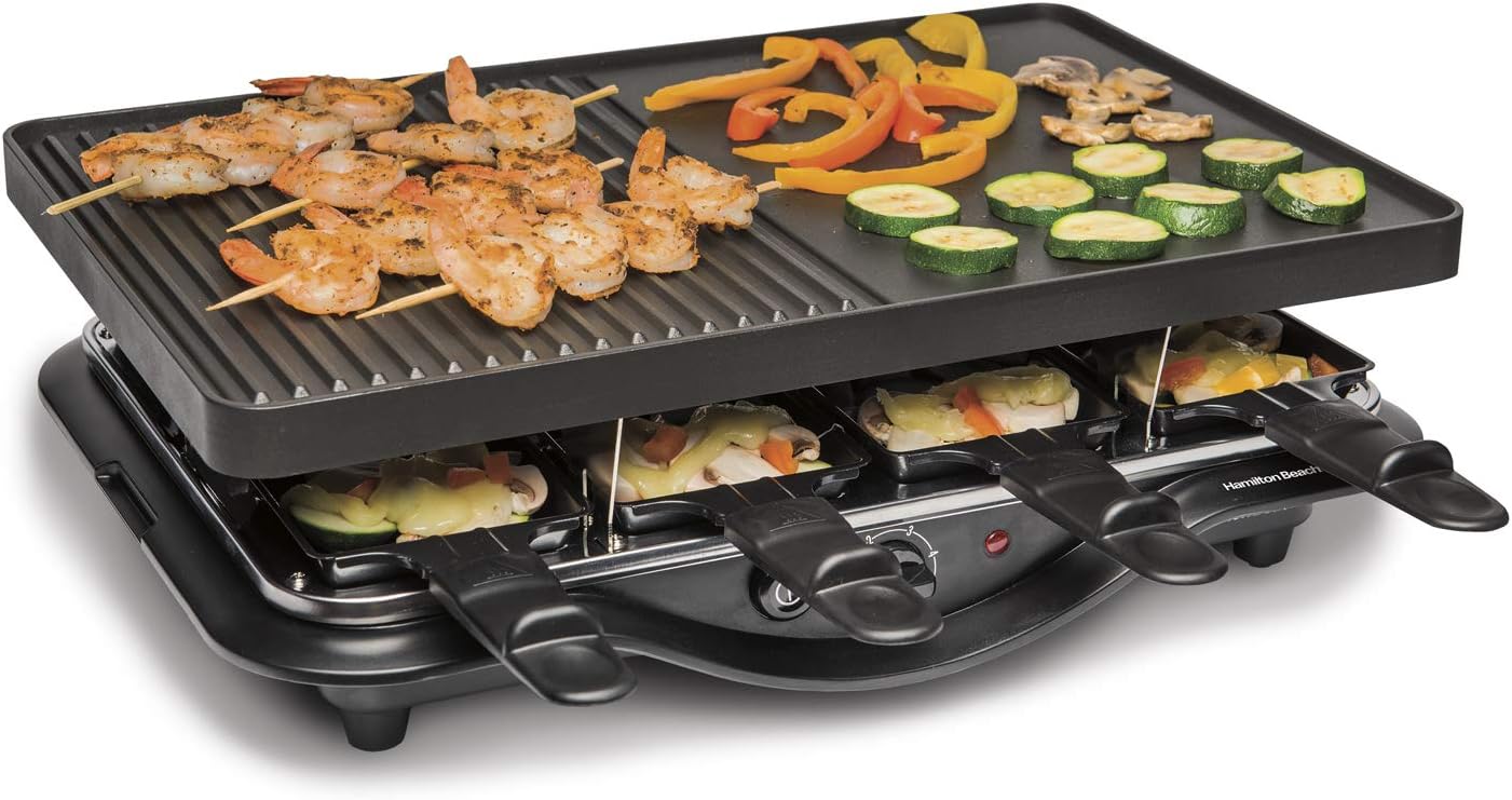 Hamilton Beach Electric Indoor Raclette Grill for 8 People