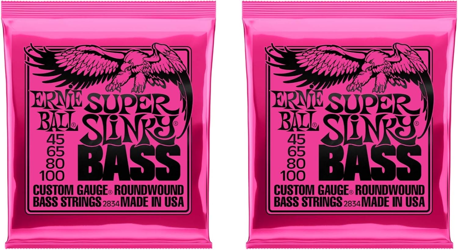 Ernie Ball P02834 Super Slinky Bass Strings 45-100, 2 Pack Review
