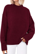 Womens Crewneck Oversized Knit Sweater - Cozy Fall 2025 Pullover