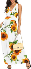 LILBETTER Women Sleeveless Deep V Neck Loose Long Maxi Dress 5%