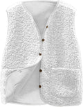 YRAETENM Women's Fuzzy Fleece Puffer Vest - Warm Lightweight Layer