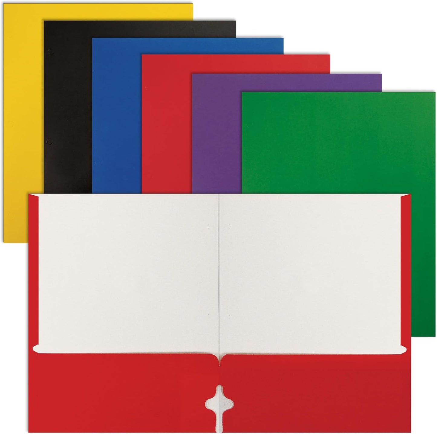 100ct Letter Size Paper Portfolios, Assorted Colors