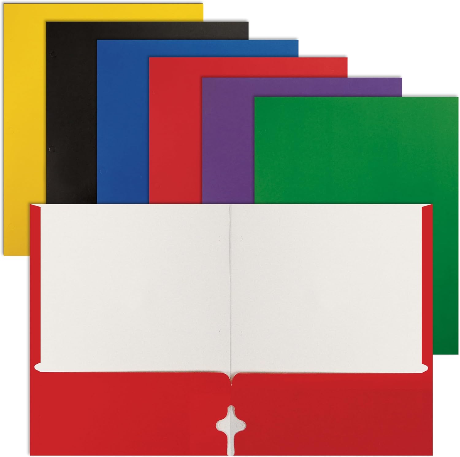 100ct Letter Size Paper Portfolios, Assorted Colors