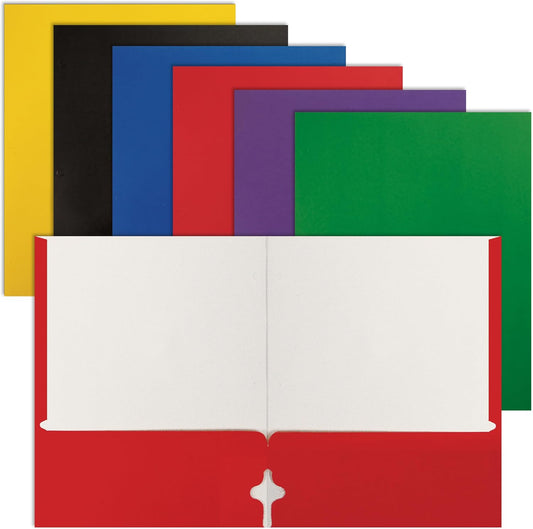 100ct Letter Size Paper Portfolios, Assorted Colors