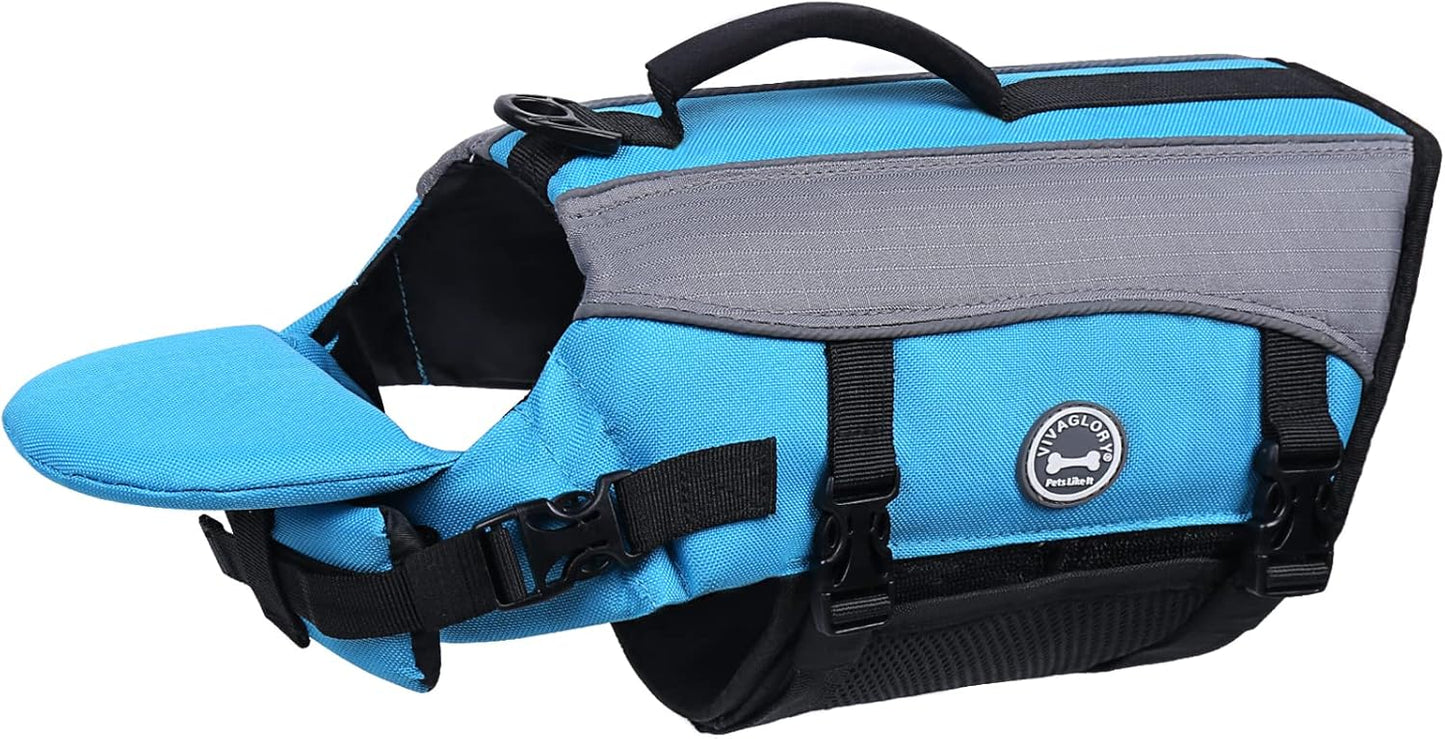 VIVAGLORY Dog Life Jacket with Removable Front Float for Safety