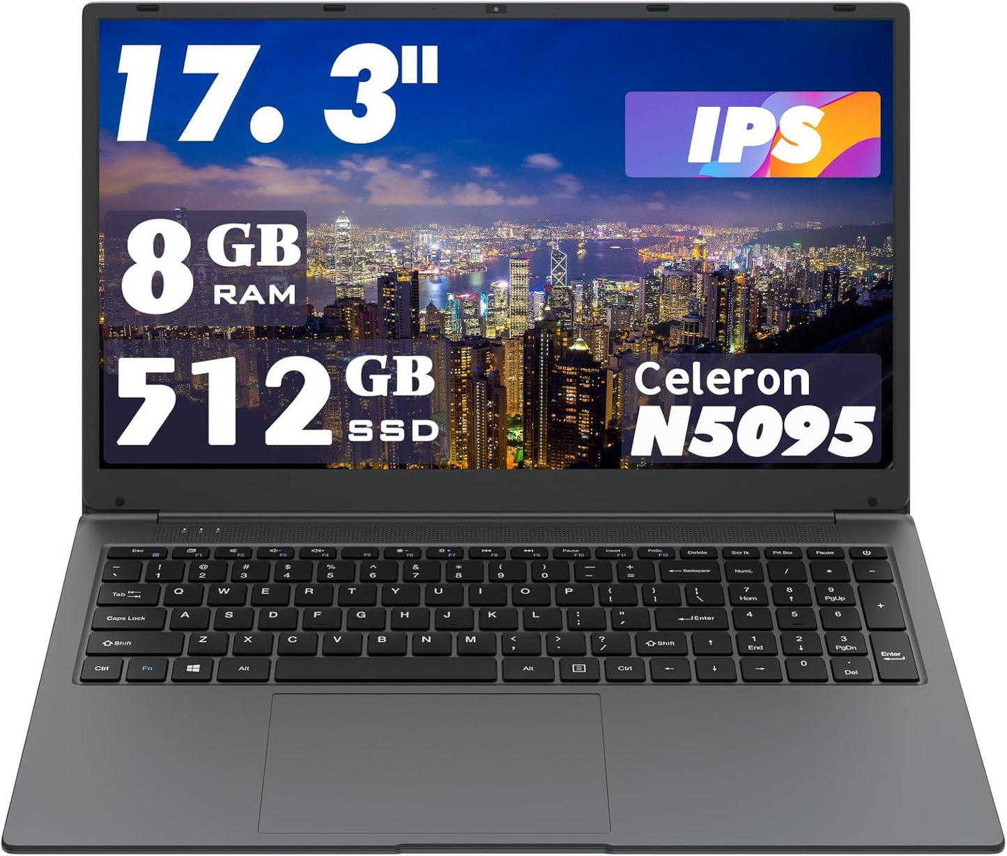 17.3-inch Laptop with Celeron N5095 Processor for Students