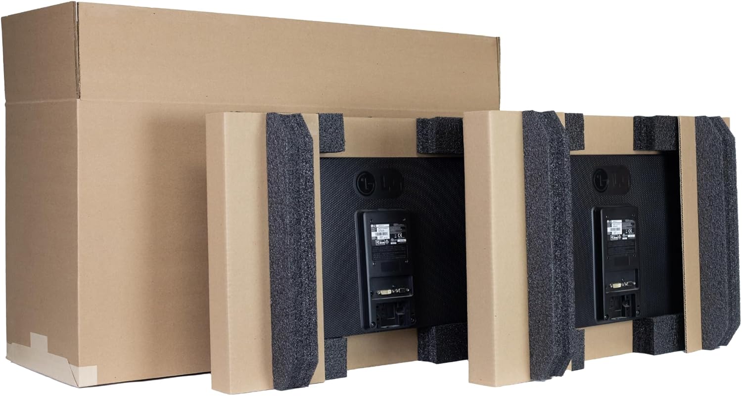 Universal Dual Monitor Shipping Box for 23 to 27 Inch Displays