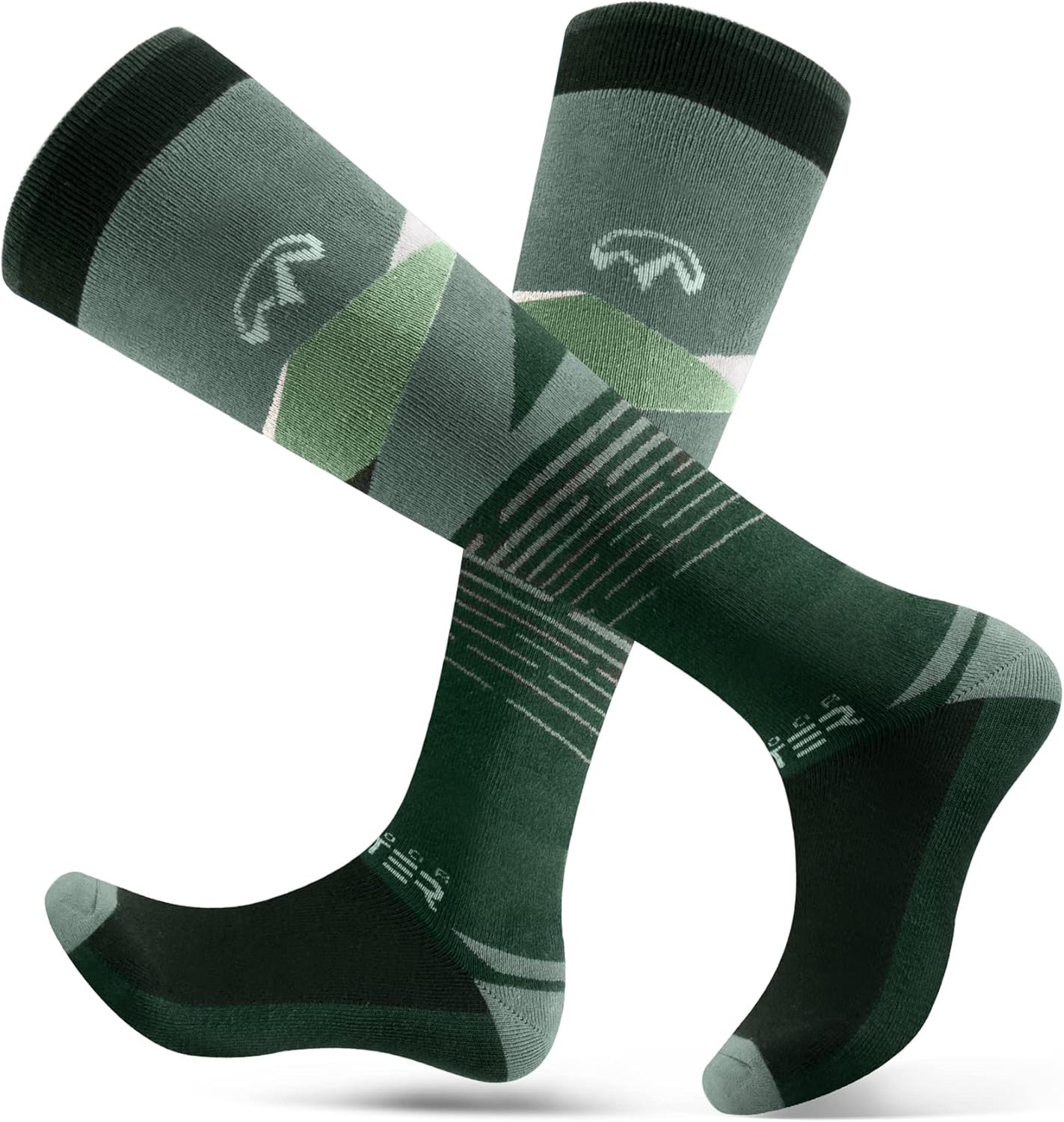 Thermal Ski Socks 2-Pack - Non-Slip Design for Men