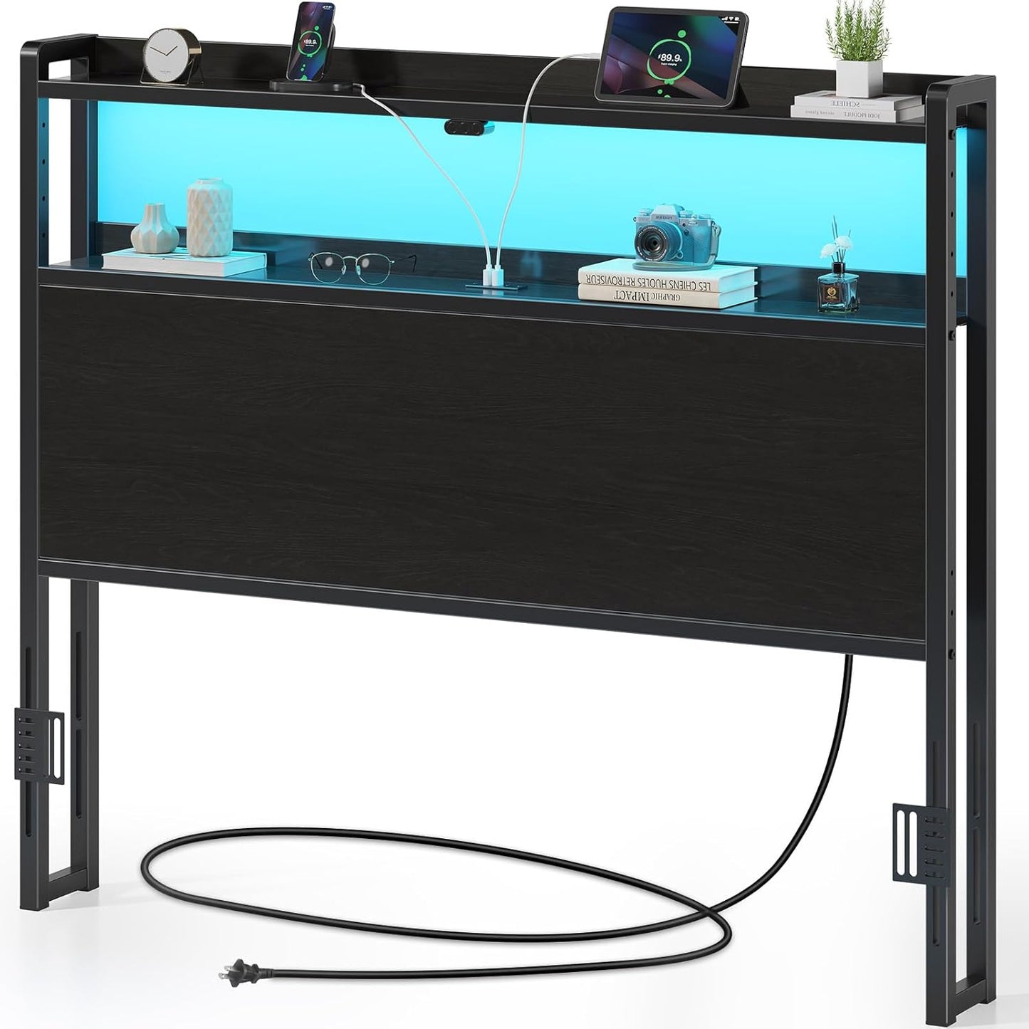 Rolanstar Headboard for Full Size Bed with LED Light & USB