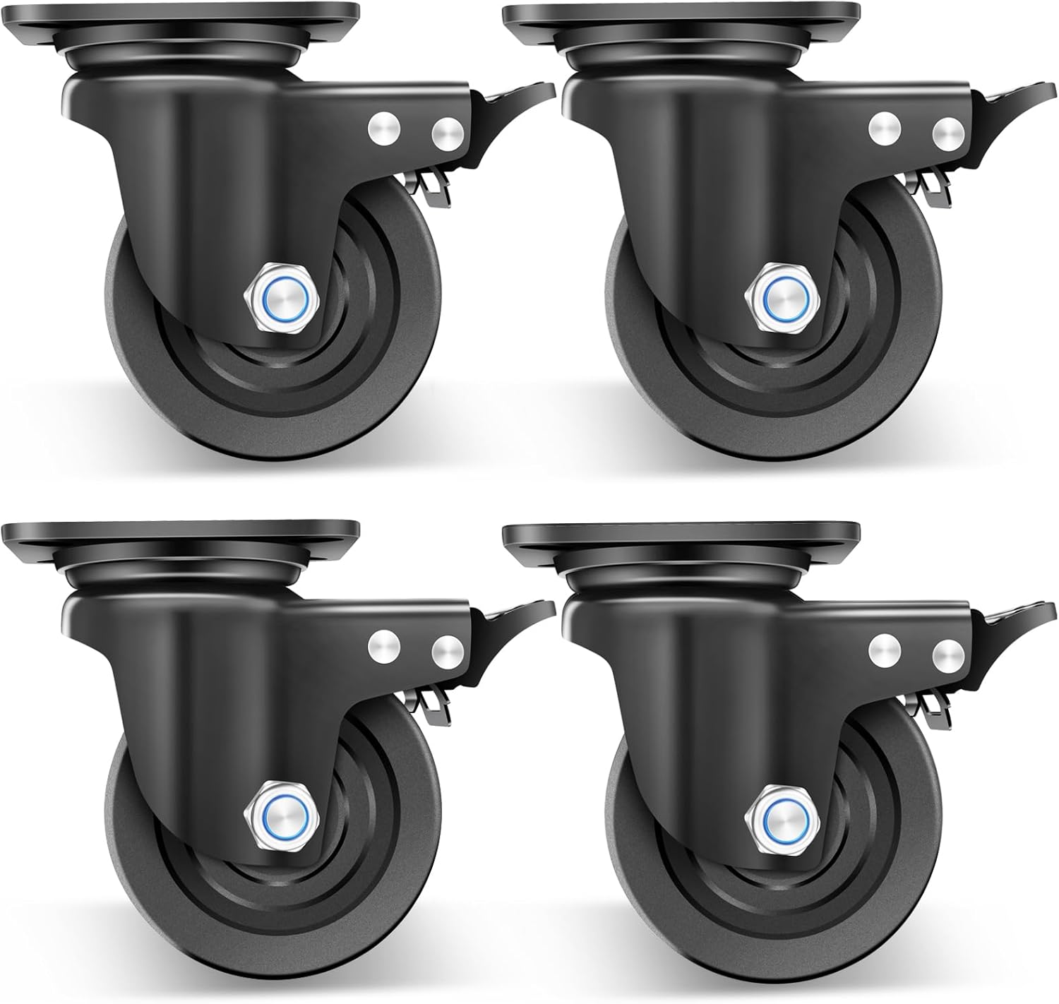 4-Inch Heavy Duty Casters Set of 4 for Industrial Use