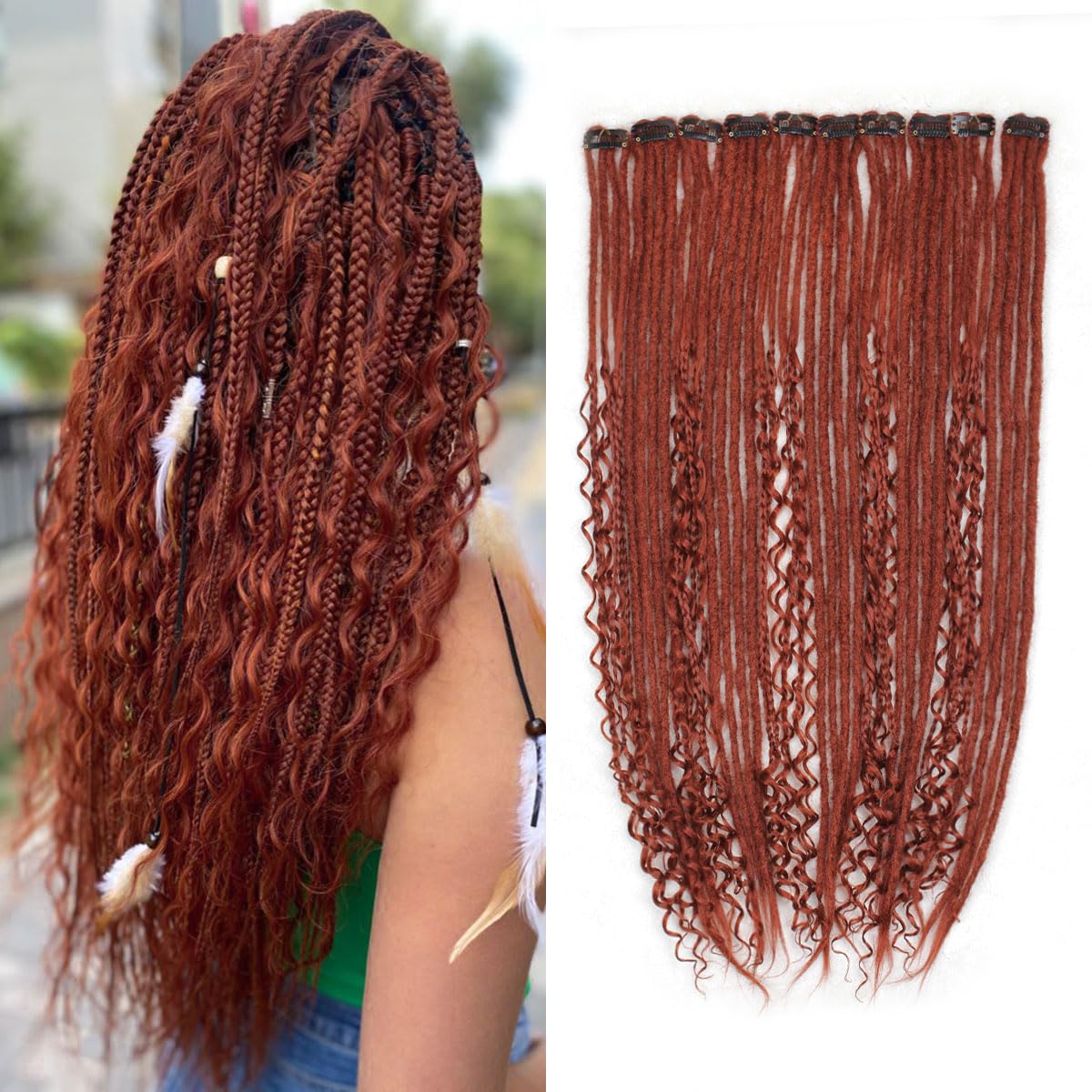 24 Inch Clip in Dreadlock Hair Extensions for Stunning Styles