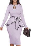 Women's Bodycon Vintage Dresses Elegant Peplum Dress for Work