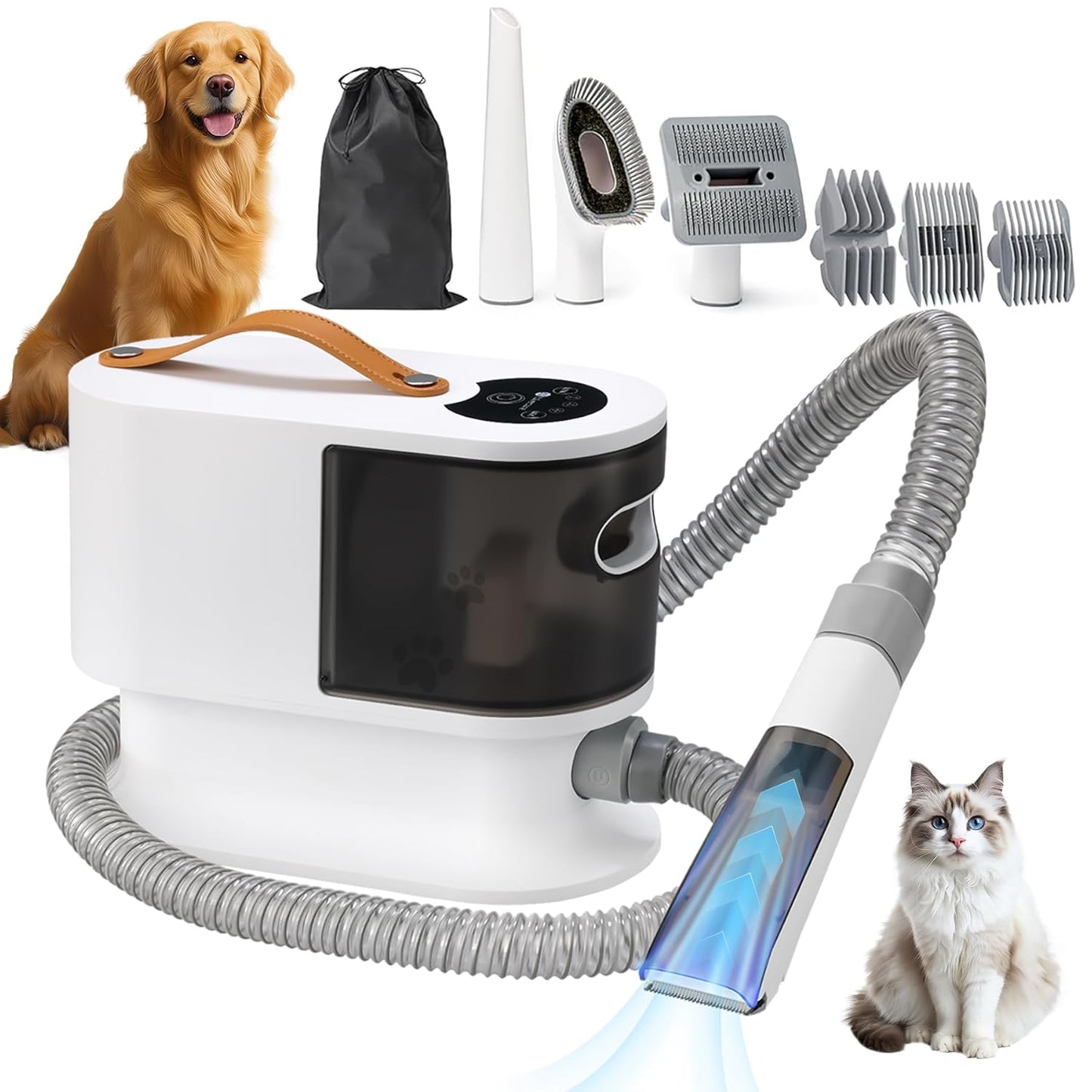 Low Noise Dog Grooming Vacuum Set for Shedding - Bluecare