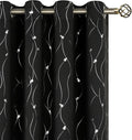 Black Blackout Curtains 52 x 72 in 2 Panels Set - Room Darkening
