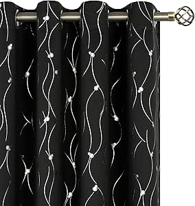 BGment Black Blackout Curtains 108 Inch Length for Bedroom