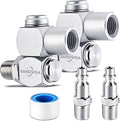 2-Packs 1/4ft NPT 360 Degree Swivel Air Hose Connectors - Prevent
