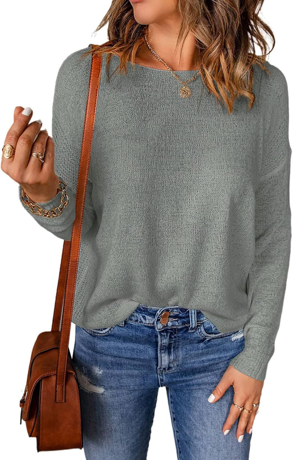 Acelitt Womens Casual Lightweight Long Sleeve Knit Shirts