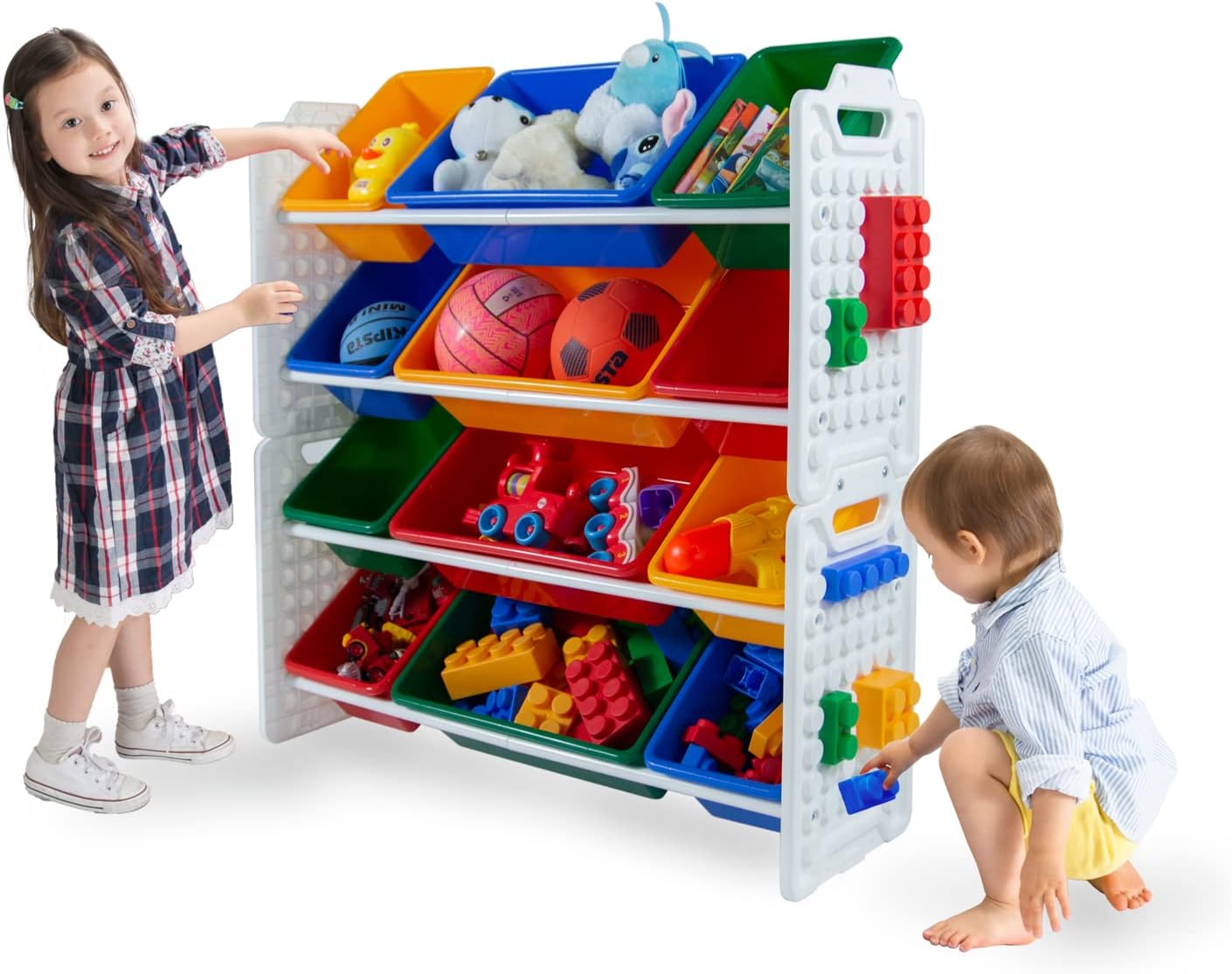 UNiPLAY Toy Organizer with 12 Removable Storage Bins for Kids