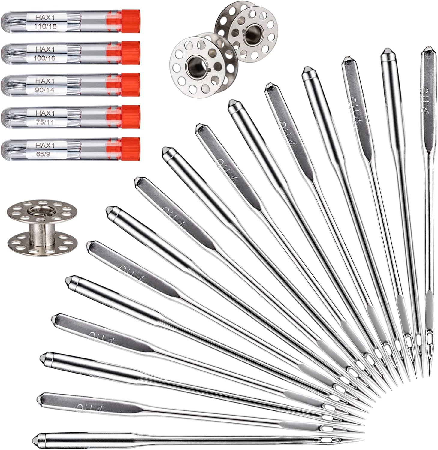 Kidoom Sewing Machine Needles 50PCS - Universal Sizes for Singer, Brother, Janome