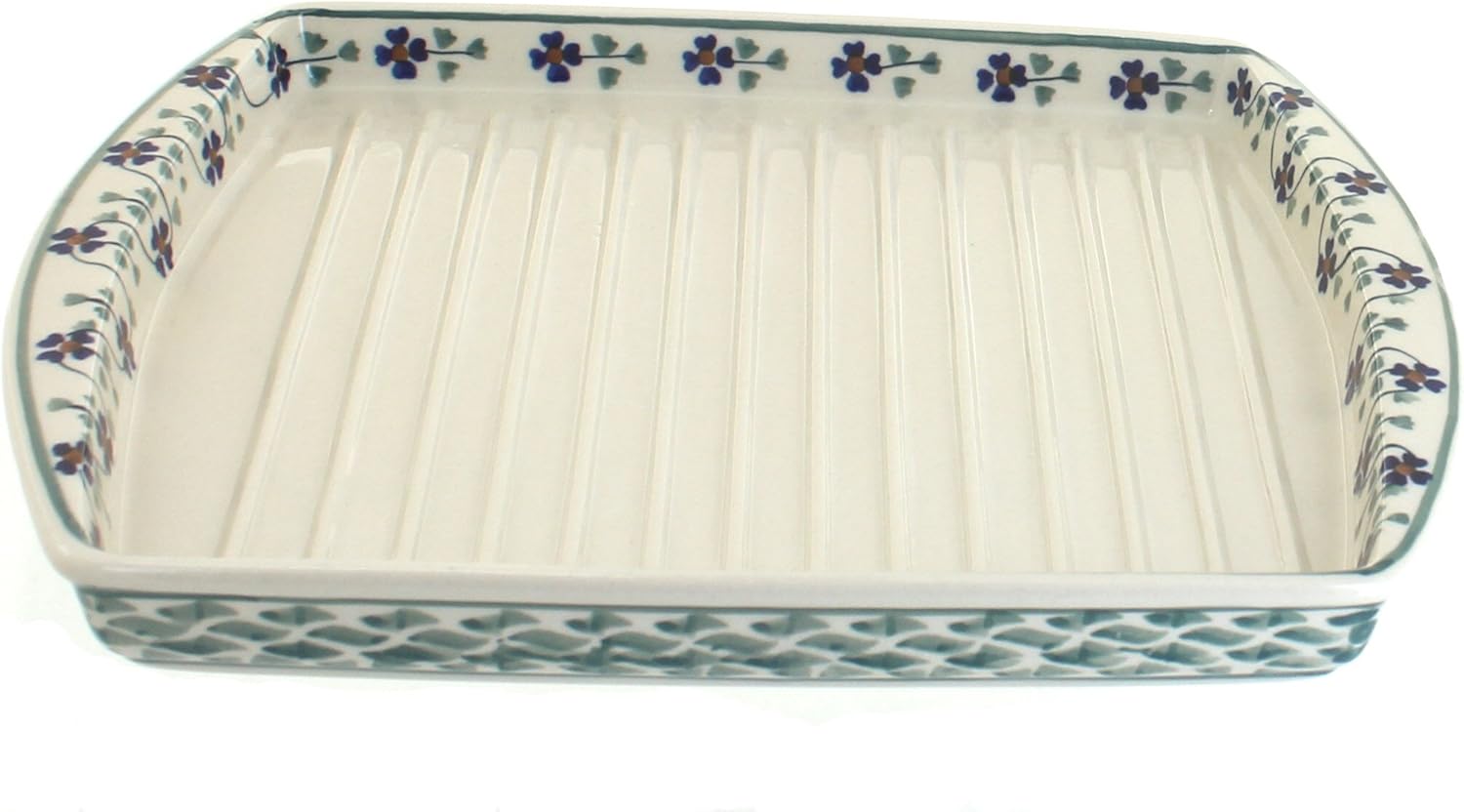 Hand-painted Bacon Cooker - Blue Rose Pottery