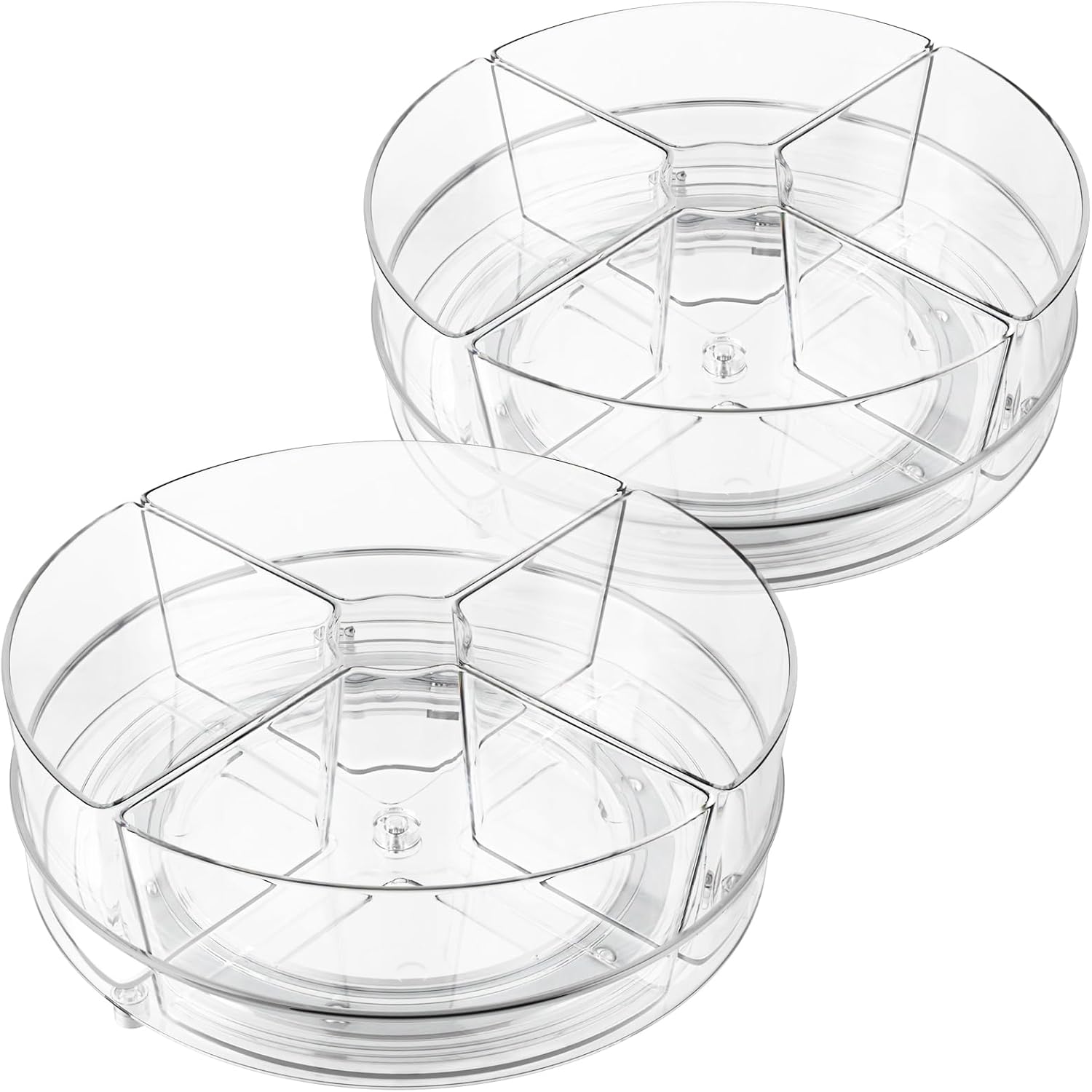 2 Pack Lazy Susan Organizer for Kitchen and Fridge Storage