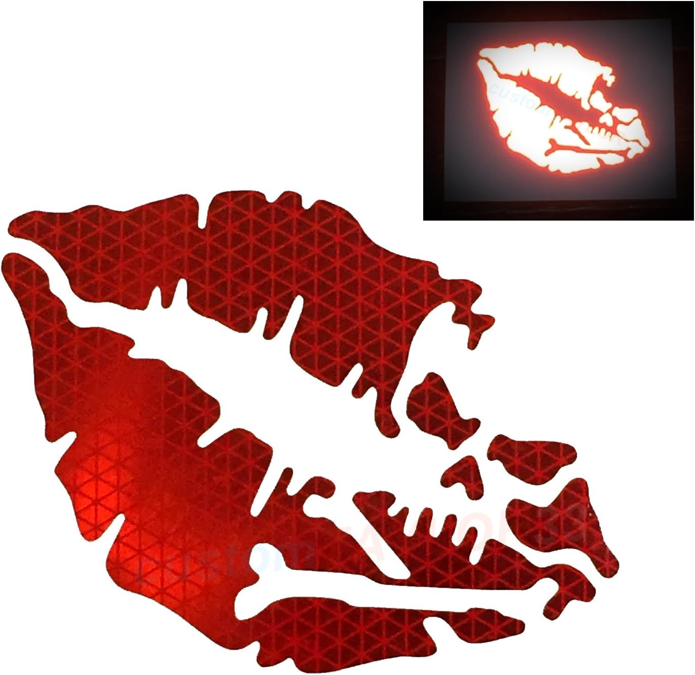 High Intensity Reflective Vinyl Death Kiss Skull Decal Sticker