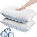 Memory Foam Pillows King Size Set of 2 - Adjustable Cooling Firm