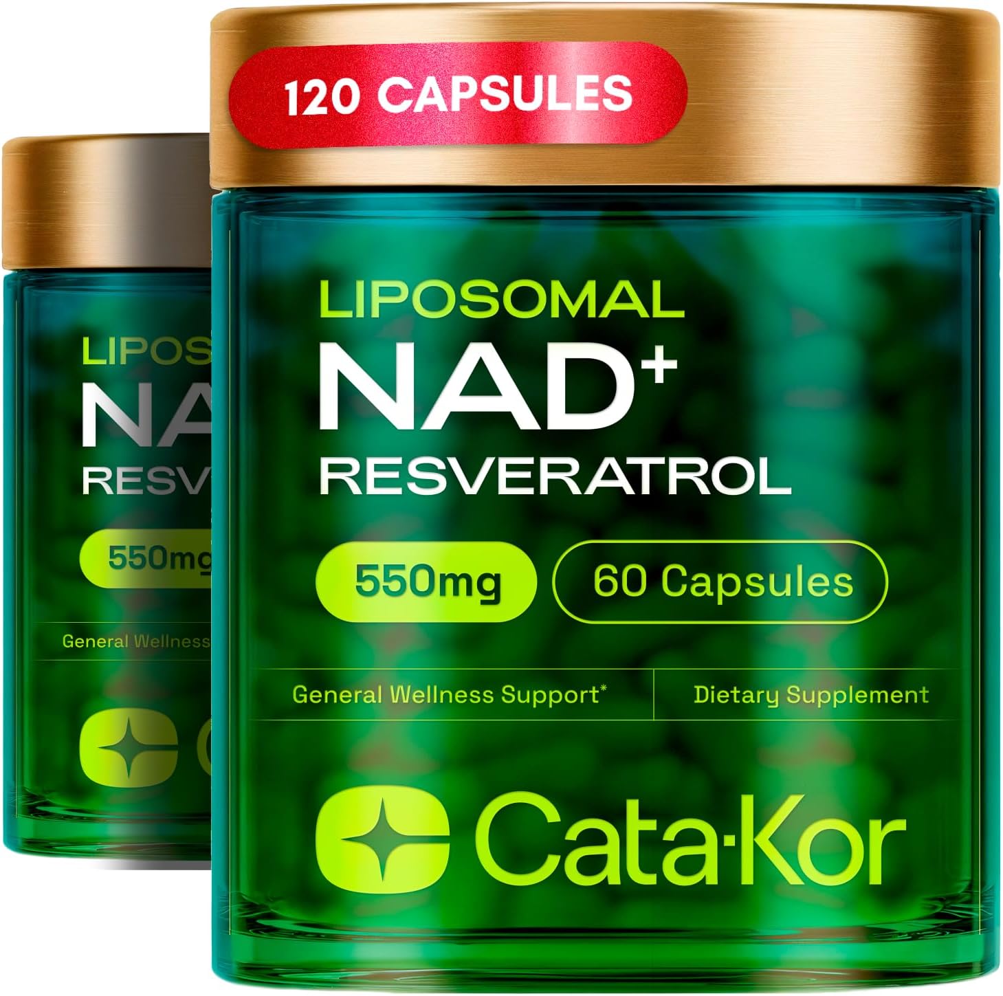 Liposomal NAD+ Resveratrol Supplement - 120 Capsules for Energy