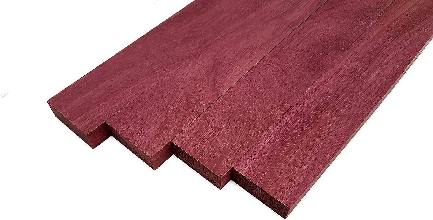 Solid Purpleheart Lumber Boards for Cutting Boards - 6 Pack