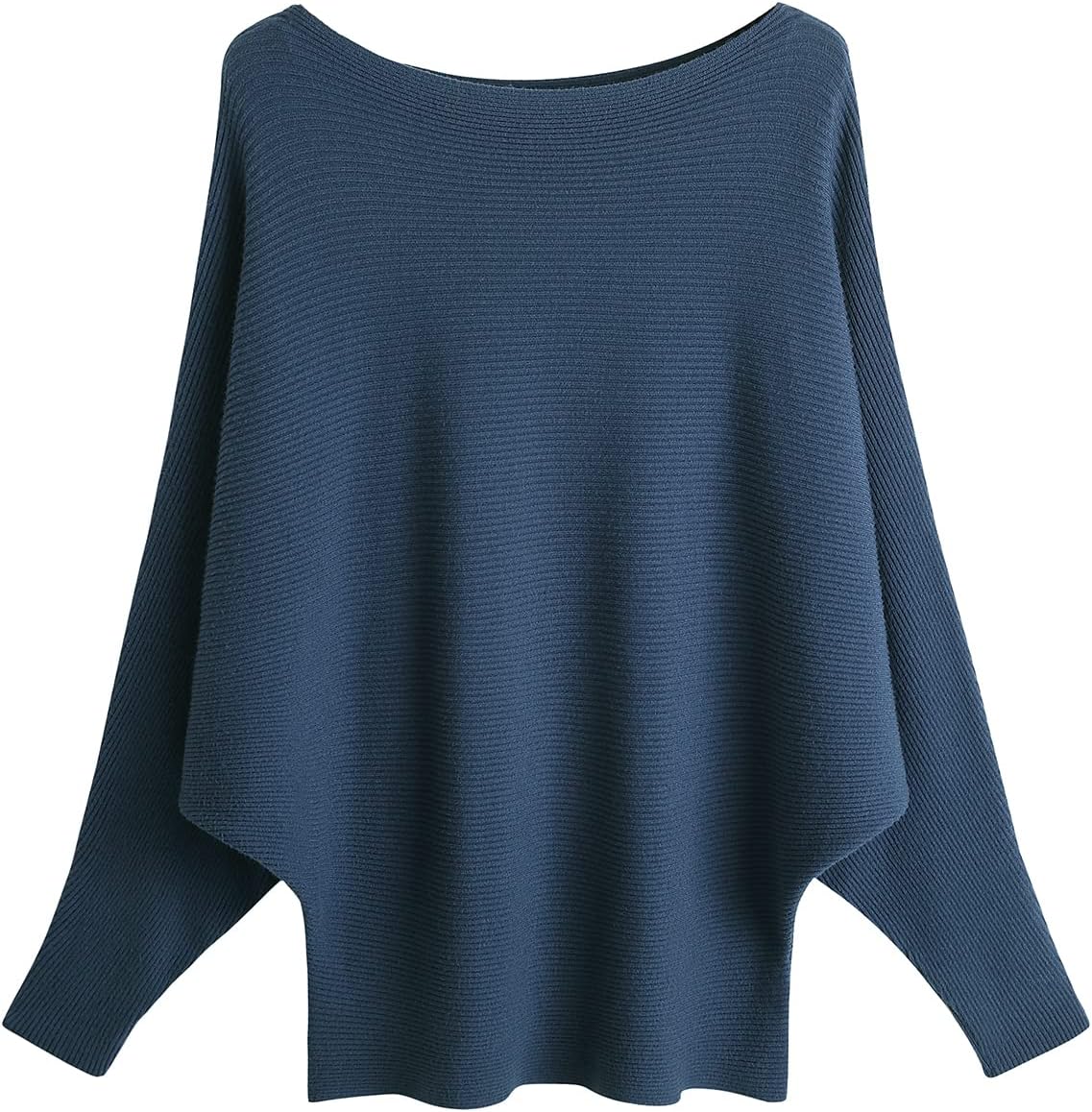 GABERLY Boat Neck Batwing Sleeves Oversized Sweater for Women