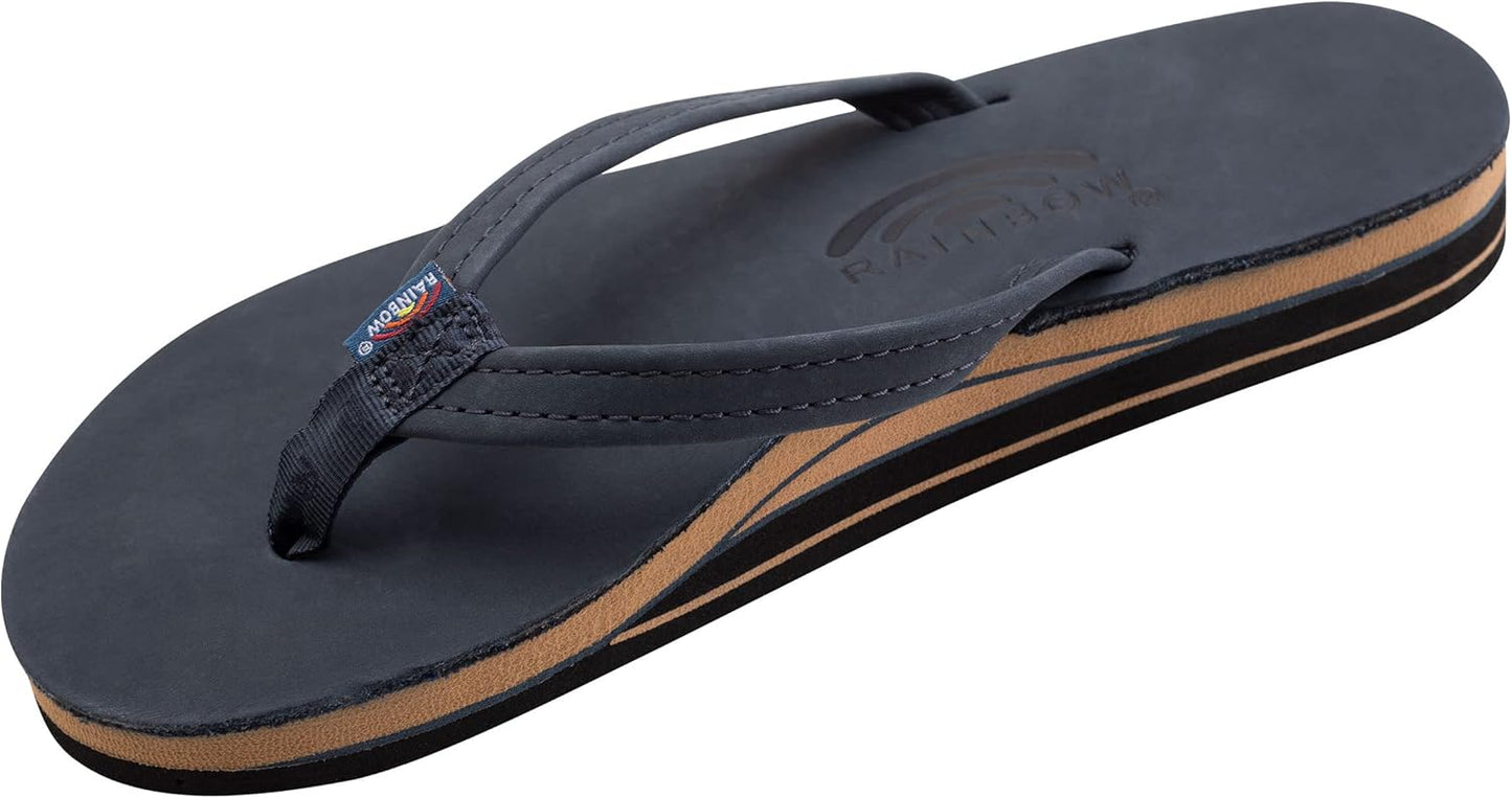 Rainbow Sandals Women's Double Layer Leather Narrow Strap Sandals