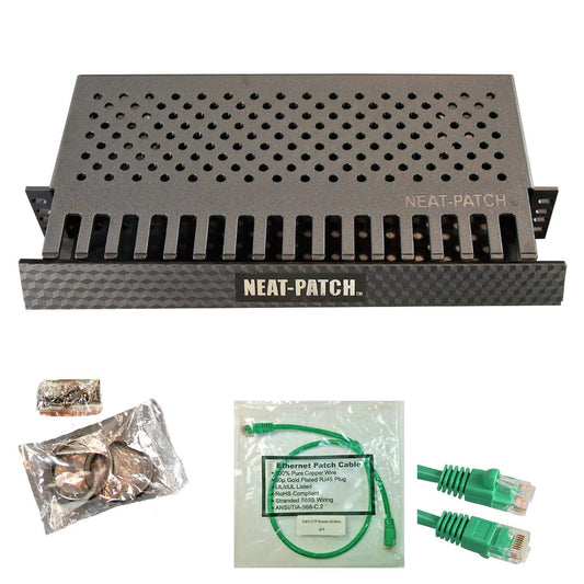 Neat Patch MINI 1U Low Profile Cable Management Kit with Cables