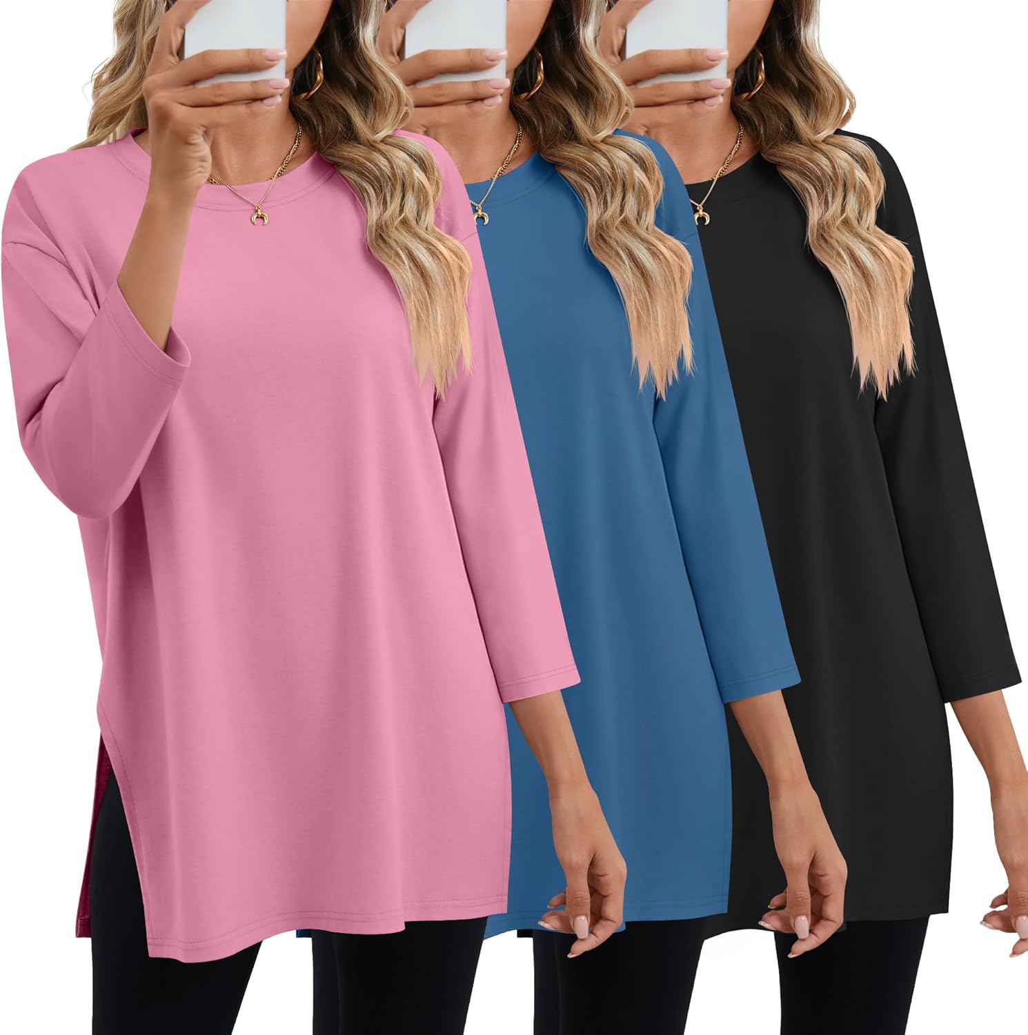 Huukeay Women's Oversized T Shirts for Workout and Casual Wear