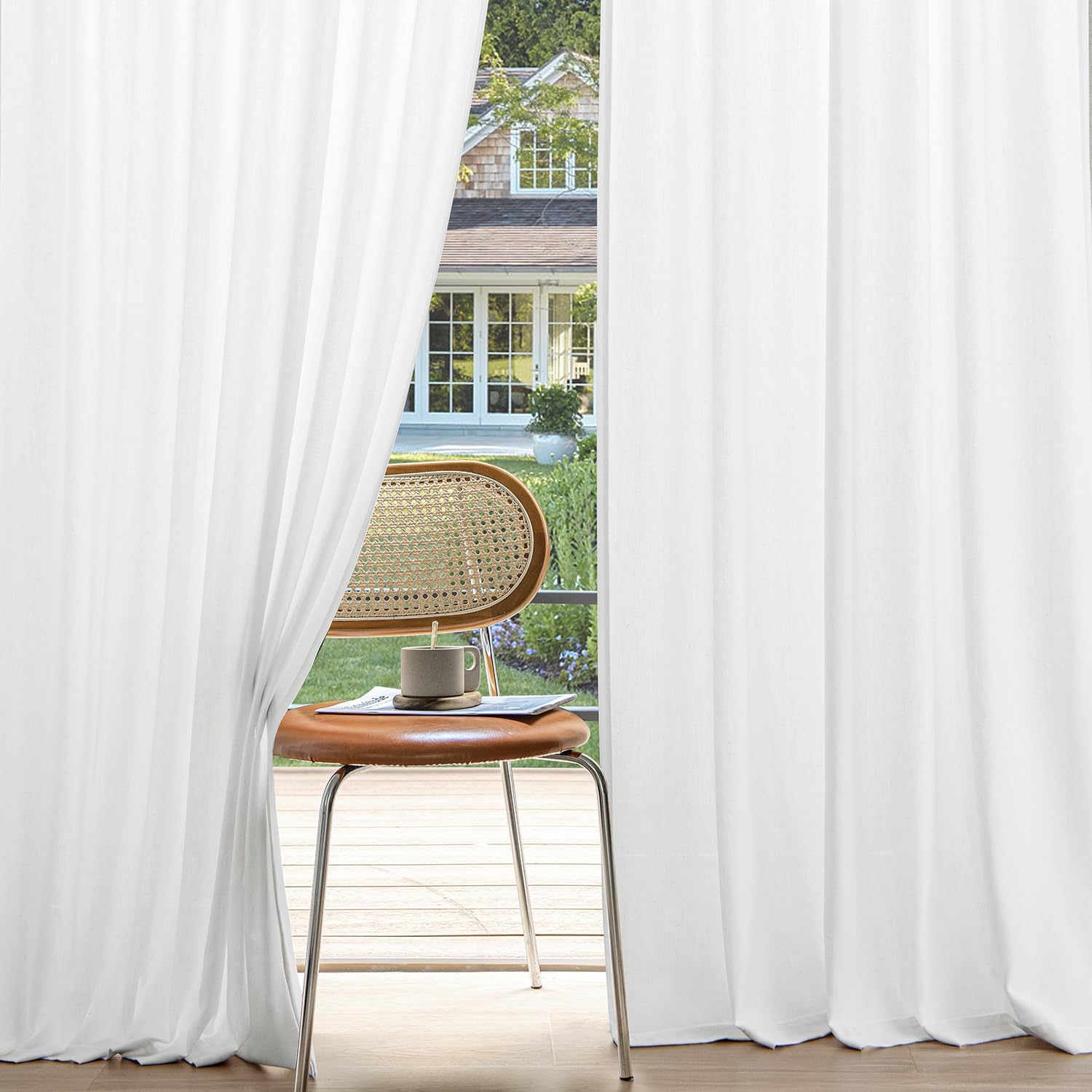 MIULEE Non-See-Through Privacy Linen Curtains for Home Decor