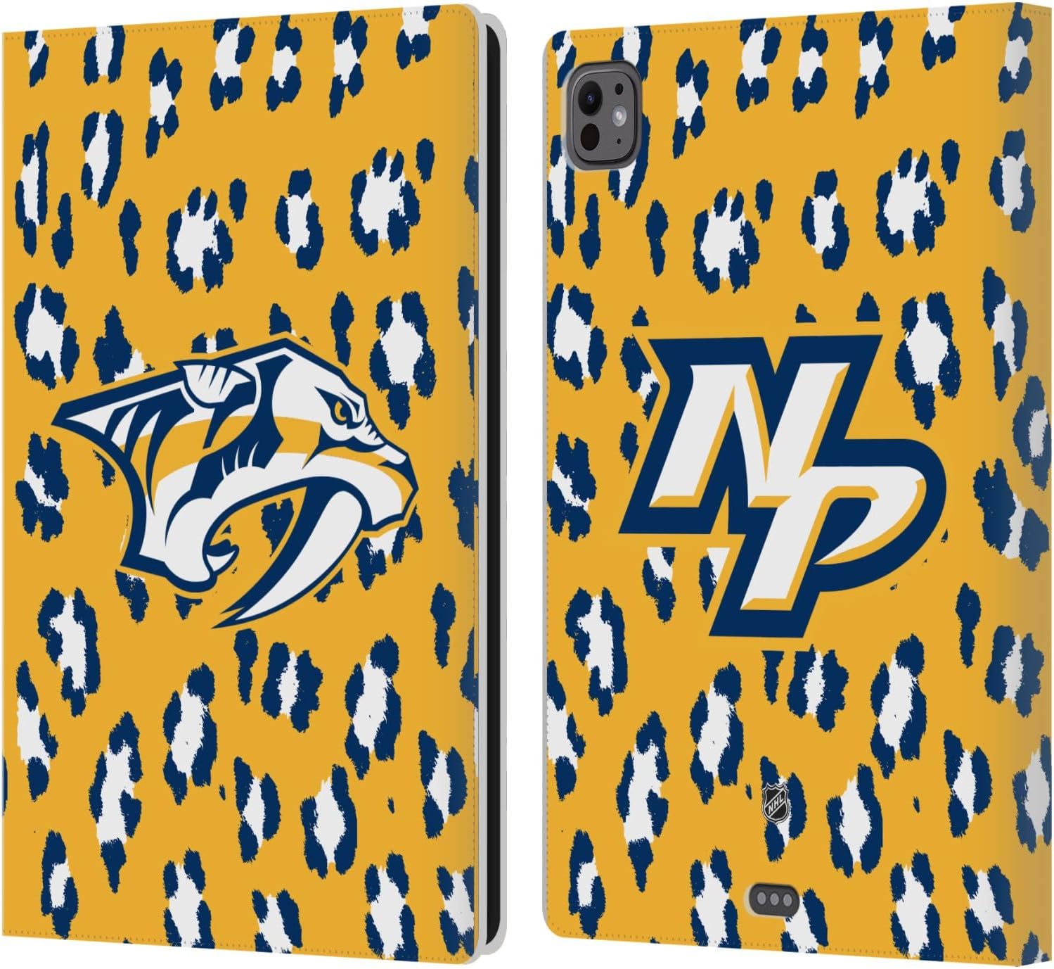 NHL Leopard Pattern Leather Wallet Case for iPad Pro 11 M4 2024
