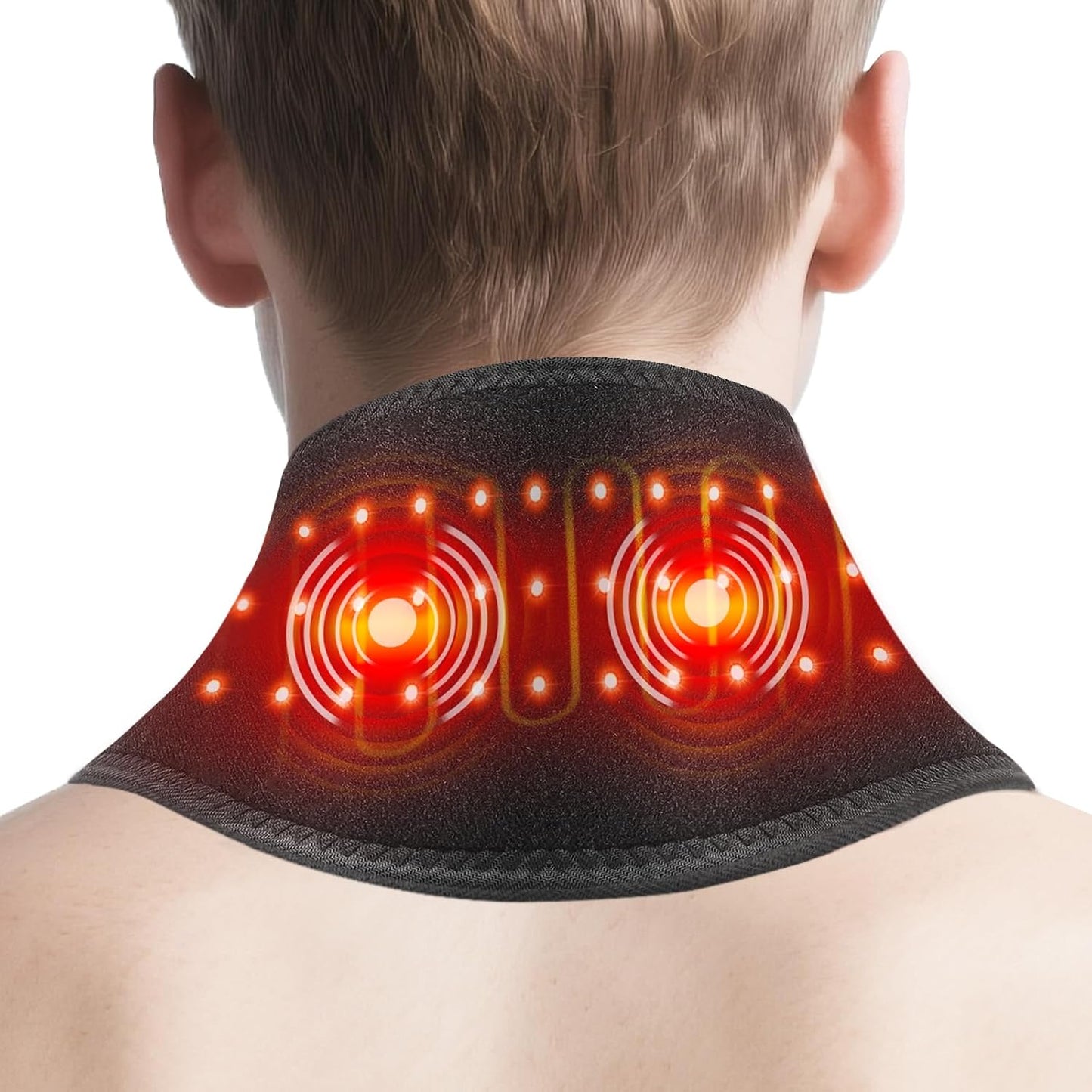 Cordless Neck Heating Pad with Massager for Pain Relief
