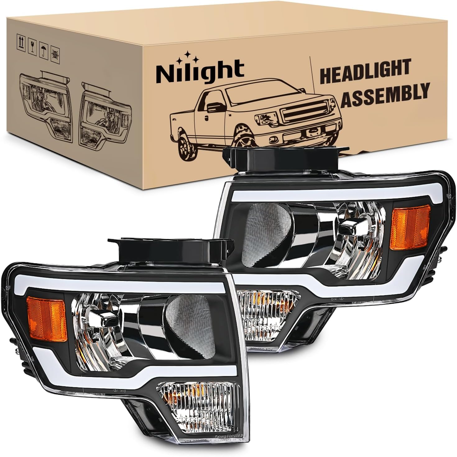 Nilight Headlights Assembly for Ford F150 2009-2014 Models