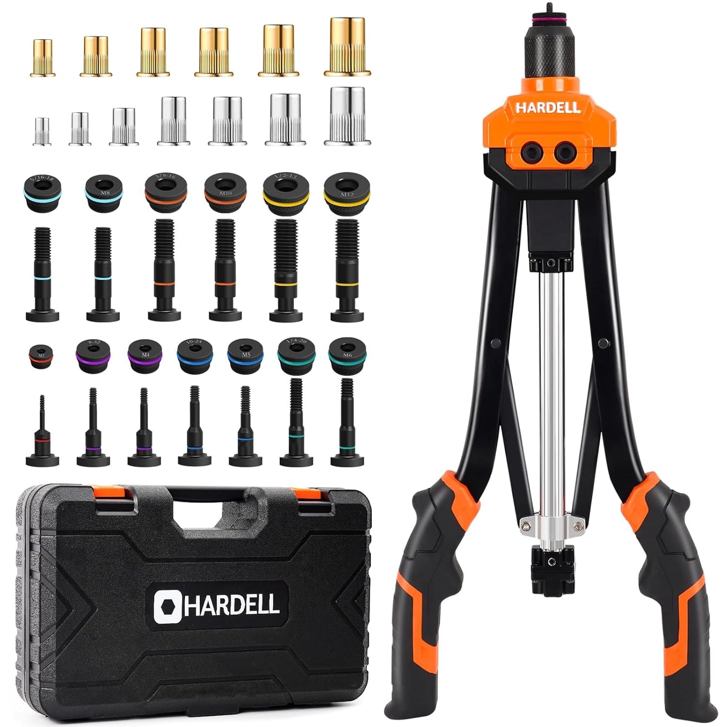HARDELL Rivet Nut Tool Kit with 186Pcs Nutsert Assortment