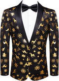 Hi-Tie Stylish Men Suit Jacket Blazer Shawl Lapel Slim Fit - Modern